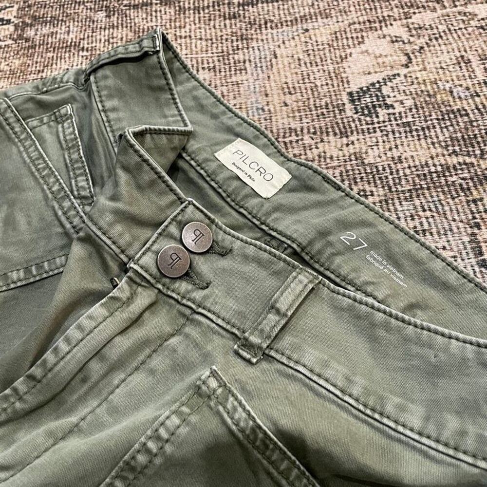 Pilcro Anthropologie Olive Green Utility Cargo Pants Womens 27 High Rise